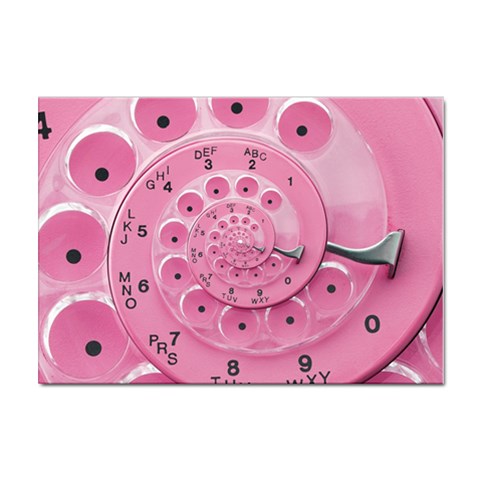 Retro Vintage Pink Rotary Dial Spiral Droste Sticker A4 (100 pack) from ArtsNow.com Front