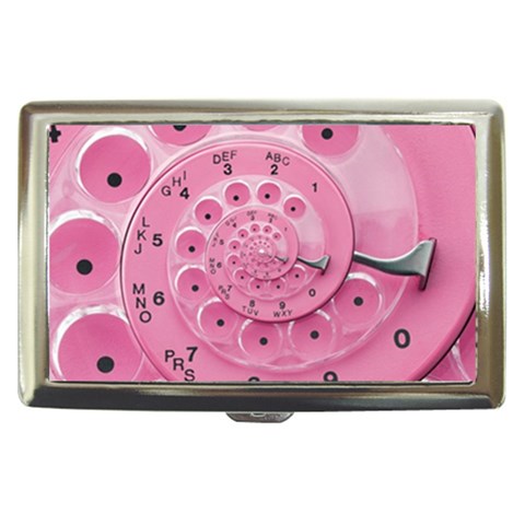 Retro Vintage Pink Rotary Dial Spiral Droste Cigarette Money Case from ArtsNow.com Front