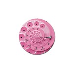 Retro Vintage Pink Rotary Dial Spiral Droste Golf Ball Marker