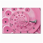 Retro Vintage Pink Rotary Dial Spiral Droste Postcard 4  x 6 