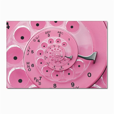 Retro Vintage Pink Rotary Dial Spiral Droste Postcard 4 x 6  (Pkg of 10) from ArtsNow.com Front