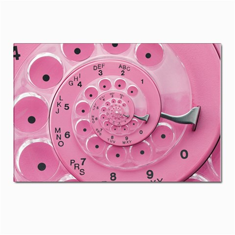 Retro Vintage Pink Rotary Dial Spiral Droste Postcards 5  x 7  (Pkg of 10) from ArtsNow.com Front