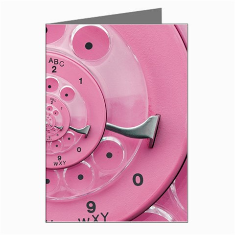 Retro Vintage Pink Rotary Dial Spiral Droste Greeting Card from ArtsNow.com Left