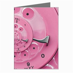 Retro Vintage Pink Rotary Dial Spiral Droste Greeting Card from ArtsNow.com Left