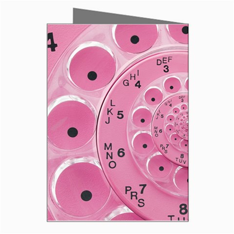 Retro Vintage Pink Rotary Dial Spiral Droste Greeting Card from ArtsNow.com Right