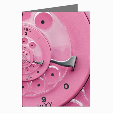 Retro Vintage Pink Rotary Dial Spiral Droste Greeting Cards (Pkg of 8) from ArtsNow.com Left