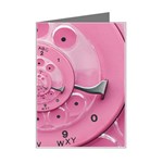 Retro Vintage Pink Rotary Dial Spiral Droste Mini Greeting Card