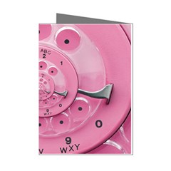 Retro Vintage Pink Rotary Dial Spiral Droste Mini Greeting Cards (Pkg of 8) from ArtsNow.com Left