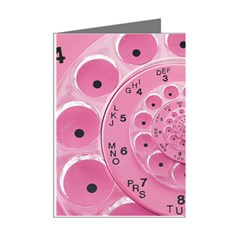 Retro Vintage Pink Rotary Dial Spiral Droste Mini Greeting Cards (Pkg of 8) from ArtsNow.com Right