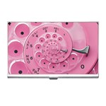 Retro Vintage Pink Rotary Dial Spiral Droste Business Card Holder