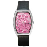 Retro Vintage Pink Rotary Dial Spiral Droste Barrel Style Metal Watch