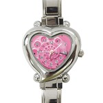 Retro Vintage Pink Rotary Dial Spiral Droste Heart Italian Charm Watch