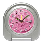 Retro Vintage Pink Rotary Dial Spiral Droste Travel Alarm Clock