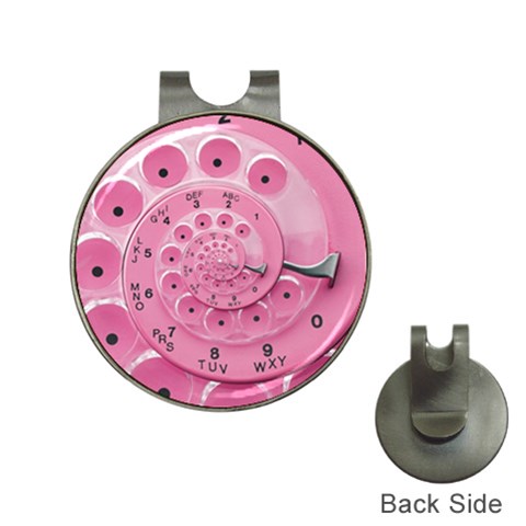 Retro Vintage Pink Rotary Dial Spiral Droste Golf Ball Marker Hat Clip from ArtsNow.com Front