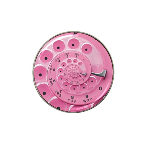 Retro Vintage Pink Rotary Dial Spiral Droste Hat Clip Ball Marker from ArtsNow.com Front