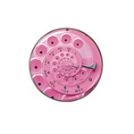 Retro Vintage Pink Rotary Dial Spiral Droste Hat Clip Ball Marker