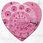 Retro Vintage Pink Rotary Dial Spiral Droste Jigsaw Puzzle (Heart)