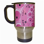 Retro Vintage Pink Rotary Dial Spiral Droste Travel Mug (White)