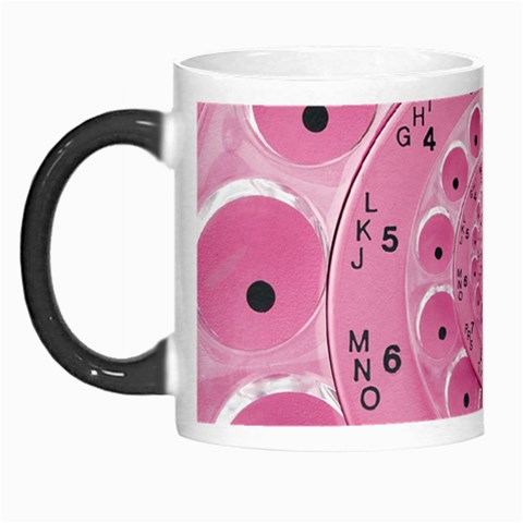 Retro Vintage Pink Rotary Dial Spiral Droste Morph Mug from ArtsNow.com Left