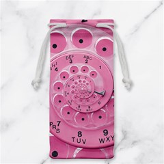 Retro Vintage Pink Rotary Dial Spiral Droste Jewelry Bag from ArtsNow.com Front