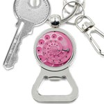 Retro Vintage Pink Rotary Dial Spiral Droste Bottle Opener Key Chain