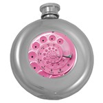 Retro Vintage Pink Rotary Dial Spiral Droste Hip Flask (5 oz)