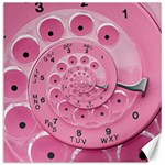 Retro Vintage Pink Rotary Dial Spiral Droste Canvas 12  x 12 