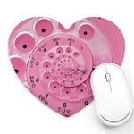 Retro Vintage Pink Rotary Dial Spiral Droste Heart Mousepad