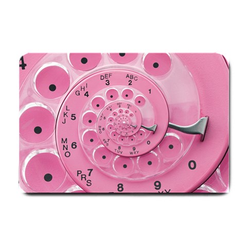 Retro Vintage Pink Rotary Dial Spiral Droste Small Doormat from ArtsNow.com 24 x16  Door Mat