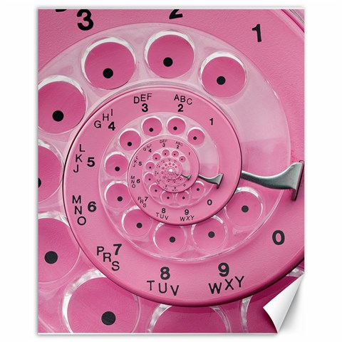 Retro Vintage Pink Rotary Dial Spiral Droste Canvas 11  x 14  from ArtsNow.com 10.95 x13.48  Canvas - 1