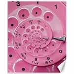 Retro Vintage Pink Rotary Dial Spiral Droste Canvas 11  x 14 