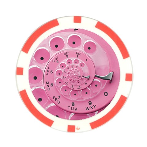 Retro Vintage Pink Rotary Dial Spiral Droste Poker Chip Card Guard from ArtsNow.com Front