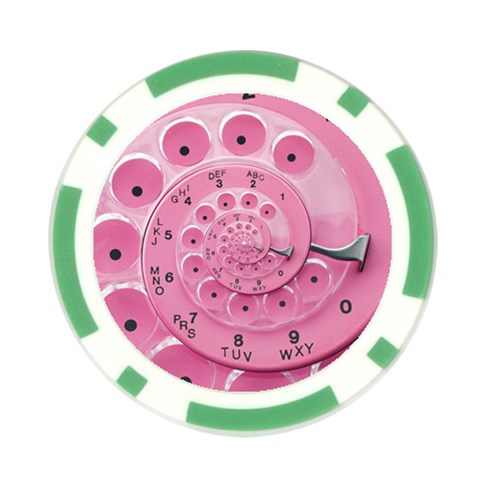 Retro Vintage Pink Rotary Dial Spiral Droste Poker Chip Card Guard from ArtsNow.com Front