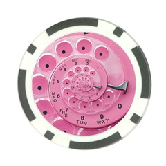 Retro Vintage Pink Rotary Dial Spiral Droste Poker Chip Card Guard from ArtsNow.com Front