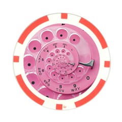 Retro Vintage Pink Rotary Dial Spiral Droste Poker Chip Card Guard from ArtsNow.com Front