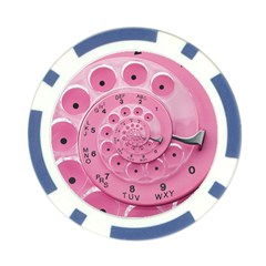 Retro Vintage Pink Rotary Dial Spiral Droste Poker Chip Card Guard from ArtsNow.com Front