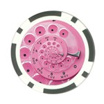 Retro Vintage Pink Rotary Dial Spiral Droste Poker Chip Card Guard