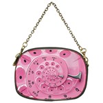 Retro Vintage Pink Rotary Dial Spiral Droste Chain Purse (One Side)