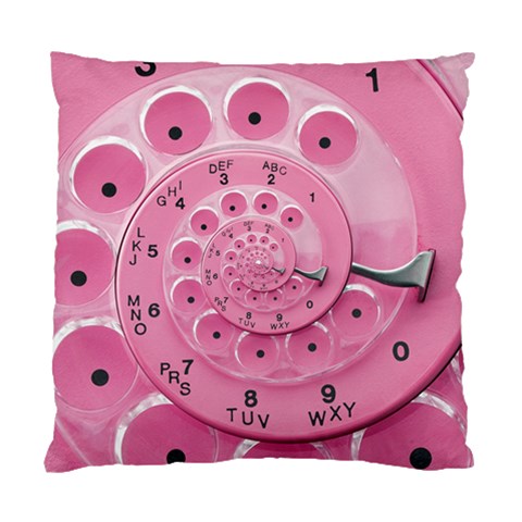 Retro Vintage Pink Rotary Dial Spiral Droste Standard Cushion Case (Two Sides) from ArtsNow.com Front