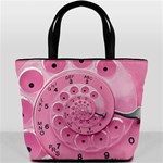 Retro Vintage Pink Rotary Dial Spiral Droste Bucket Bag