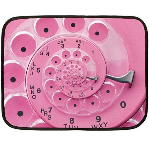 Retro Vintage Pink Rotary Dial Spiral Droste Double Sided Fleece Blanket (Mini) from ArtsNow.com 35 x27  Blanket Front