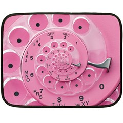 Retro Vintage Pink Rotary Dial Spiral Droste Double Sided Fleece Blanket (Mini) from ArtsNow.com 35 x27  Blanket Front