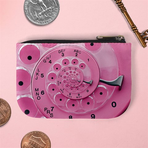 Retro Vintage Pink Rotary Dial Spiral Droste Mini Coin Purse from ArtsNow.com Back