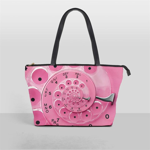 Retro Vintage Pink Rotary Dial Spiral Droste Classic Shoulder Handbag from ArtsNow.com Front