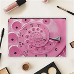 Retro Vintage Pink Rotary Dial Spiral Droste Cosmetic Bag (Large)