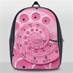 Retro Vintage Pink Rotary Dial Spiral Droste School Bag (Large)