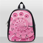 Retro Vintage Pink Rotary Dial Spiral Droste School Bag (Small)