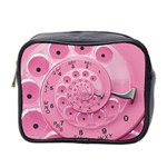 Retro Vintage Pink Rotary Dial Spiral Droste Mini Toiletries Bag (Two Sides)