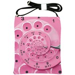 Retro Vintage Pink Rotary Dial Spiral Droste Shoulder Sling Bag