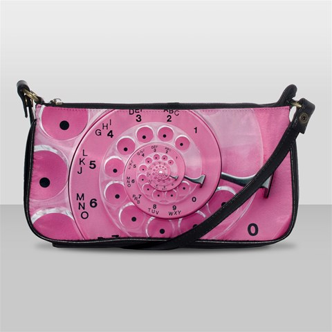 Retro Vintage Pink Rotary Dial Spiral Droste Shoulder Clutch Bag from ArtsNow.com Front